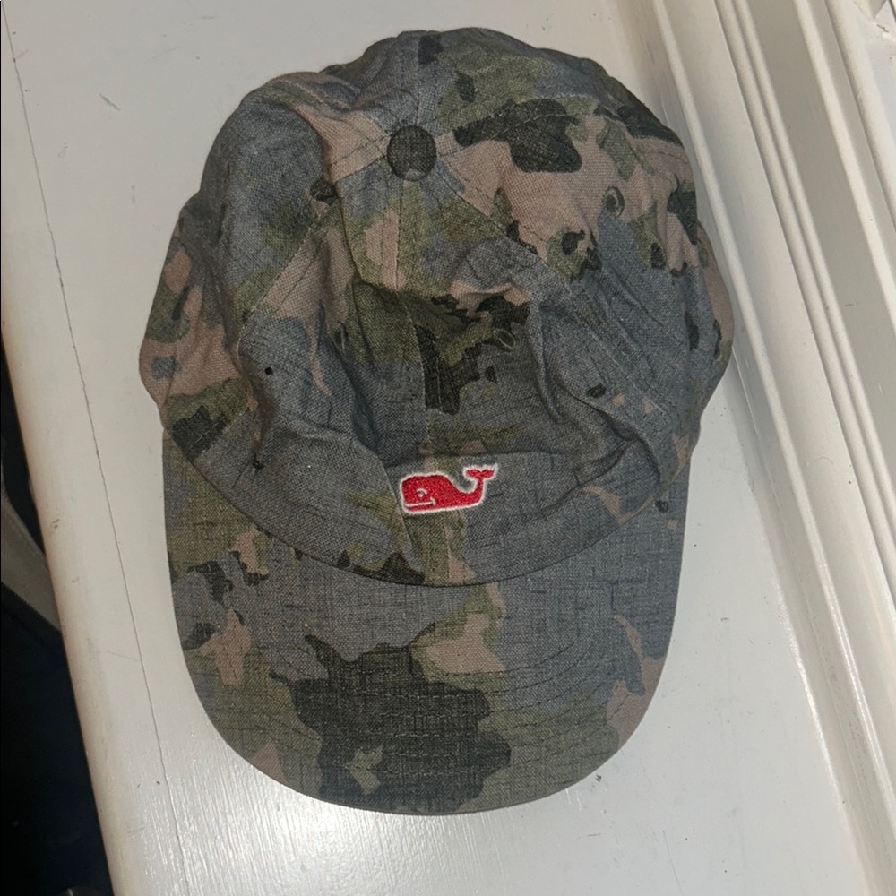 Vineyard Vines Camouflage Cap with Pink Logo